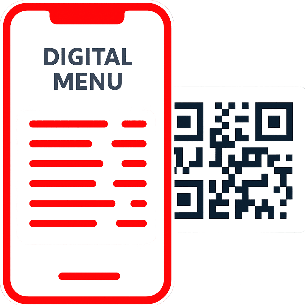 Digital menu demo showing a modern interface on a mobile device